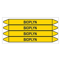 Značení potrubí, bioplyn,4 ks, 250 × 26 mm